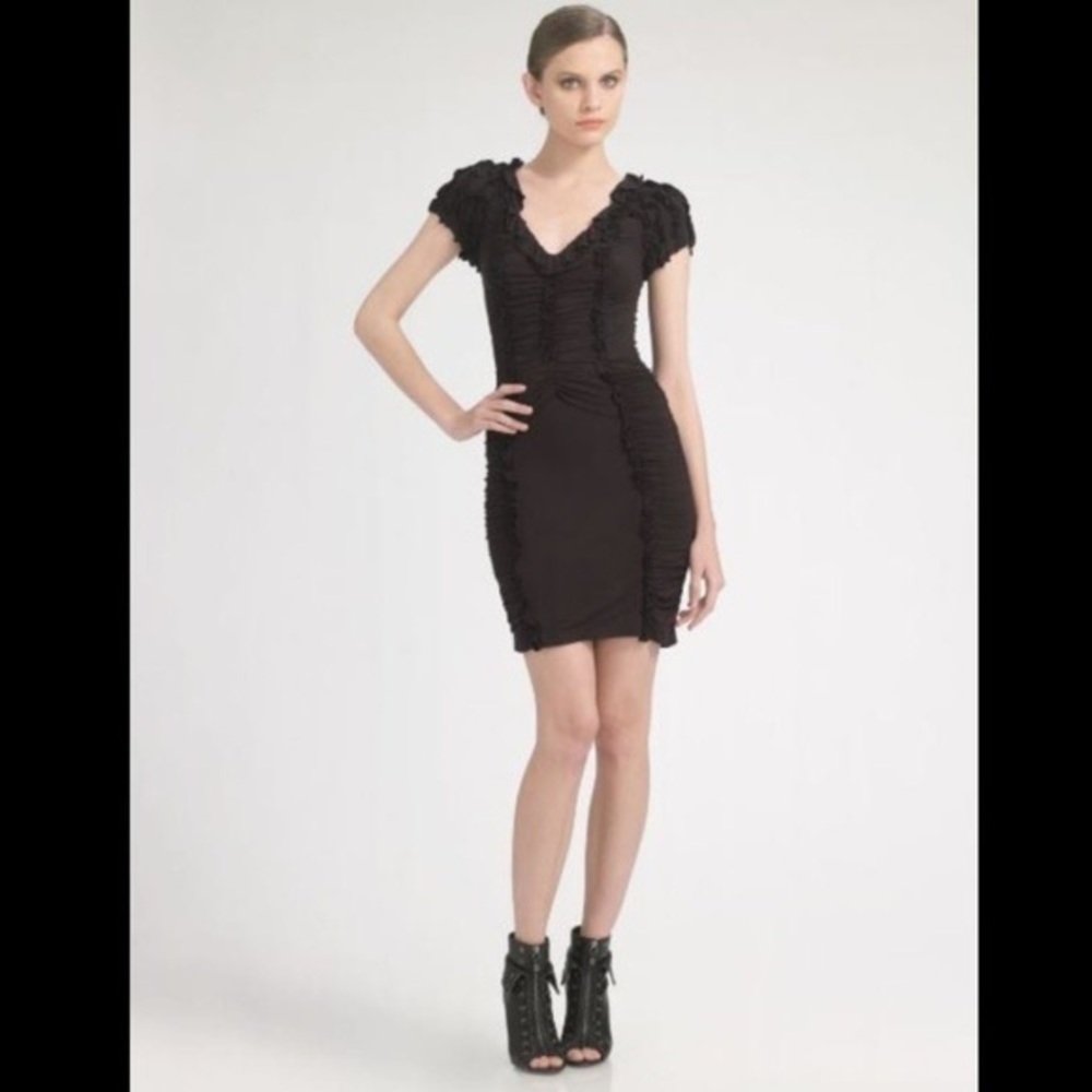 NWT Anthropologie Leifsdottir Black Ruffled Dress, M